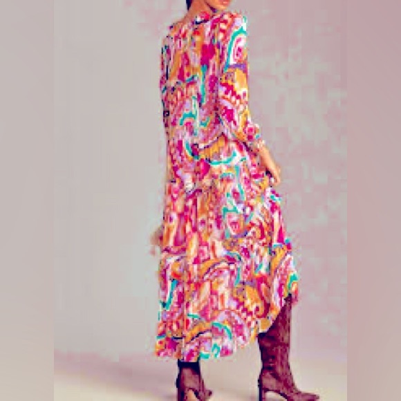 Anthropologie The Marais Printed Chiffon Maxi Dress Size 3X - Picture 10 of 14